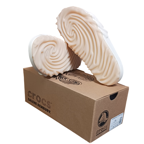 Salehe Bembury x Crocs Pollex Slide Parsnip 208685-1MC Fingerprint Design M10W12 - Picture 14 of 15